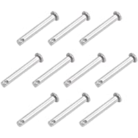 sourcing map Único Orificio Horquilla Pasadores - 5mm X 35mm Plana Cabeza 304 Acero Inoxidable Enlace Bisagra Pasador…